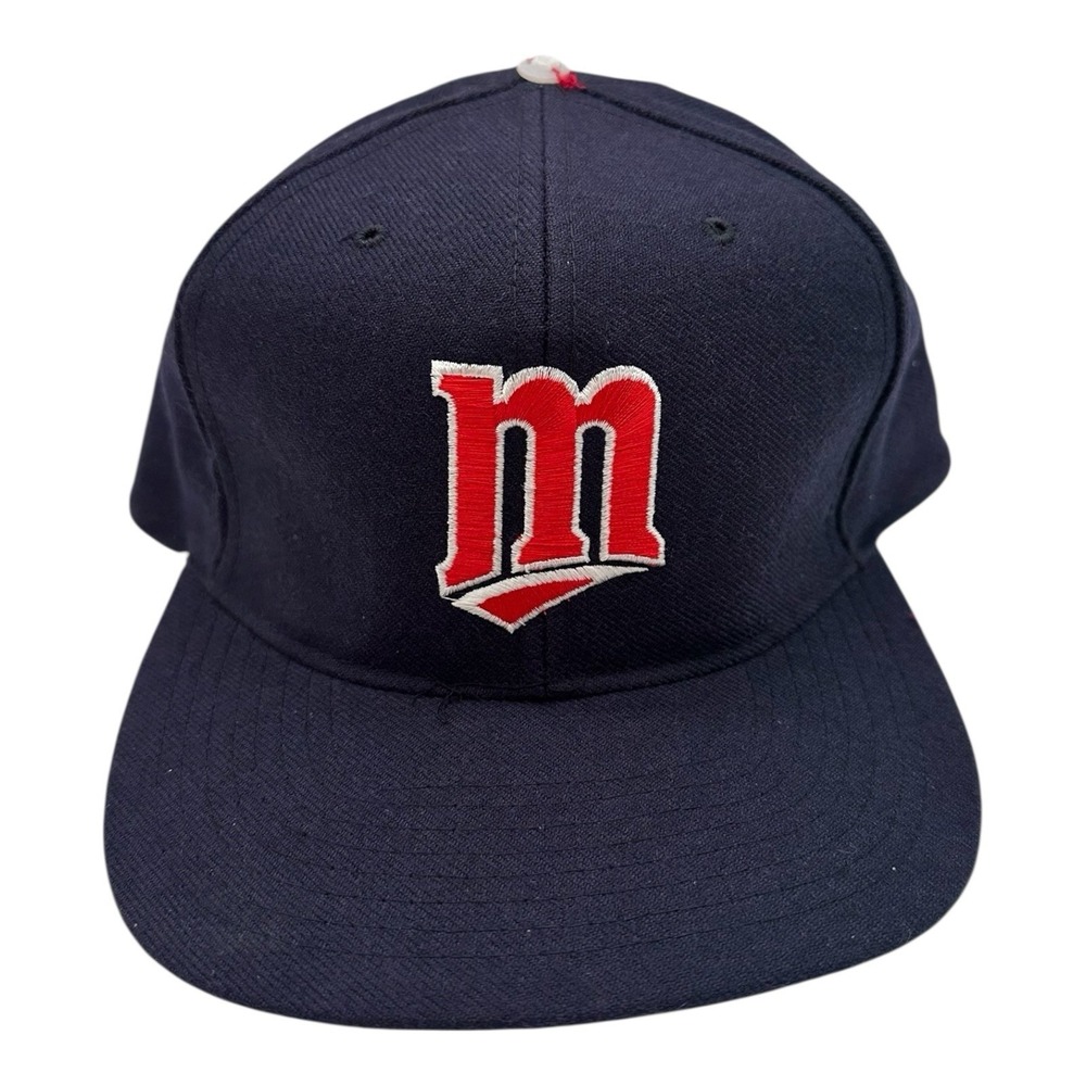 Vintage Starter Minnesota Twins Hat Cap Snapback Adjustable 100% Wool Blue READ